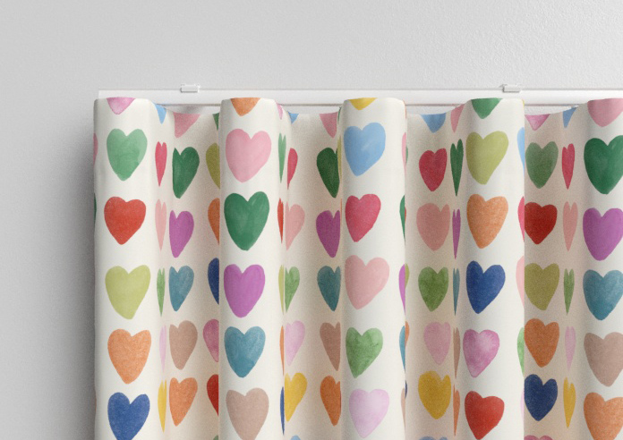 Wee Blue Bell Love Hearts, Multi - Made to Measure Curtains - Image 13